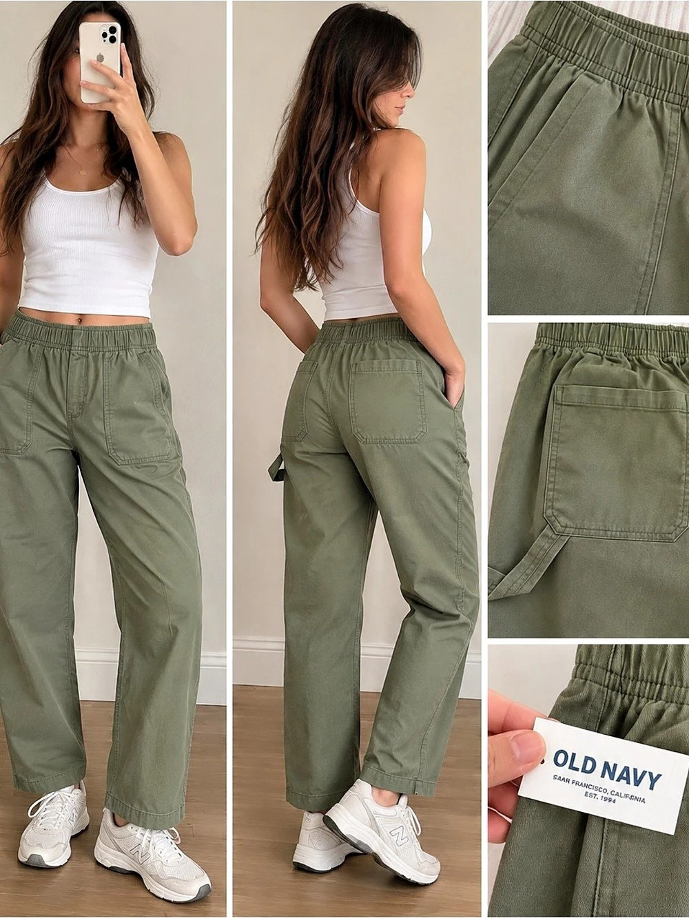 Olive Green Utility Cargo Pants | Relaxed Fit